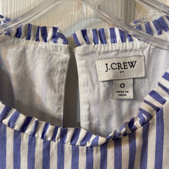 JCREW Blue/White Striped Sleeveless Midi Dress w/ Pockets Size 0 Cotton Elastane - Picture 3 of 12